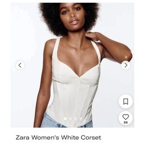 Zara Women's Cream Corset Top